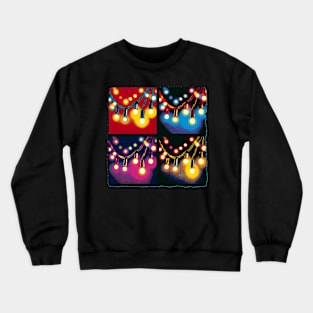 Luminous Lines: Pop Art's Twinkling Tapestry - Christmas Lights Crewneck Sweatshirt